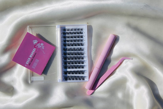 DIY Eyelash Extensions Kit with Glue and Tweezers